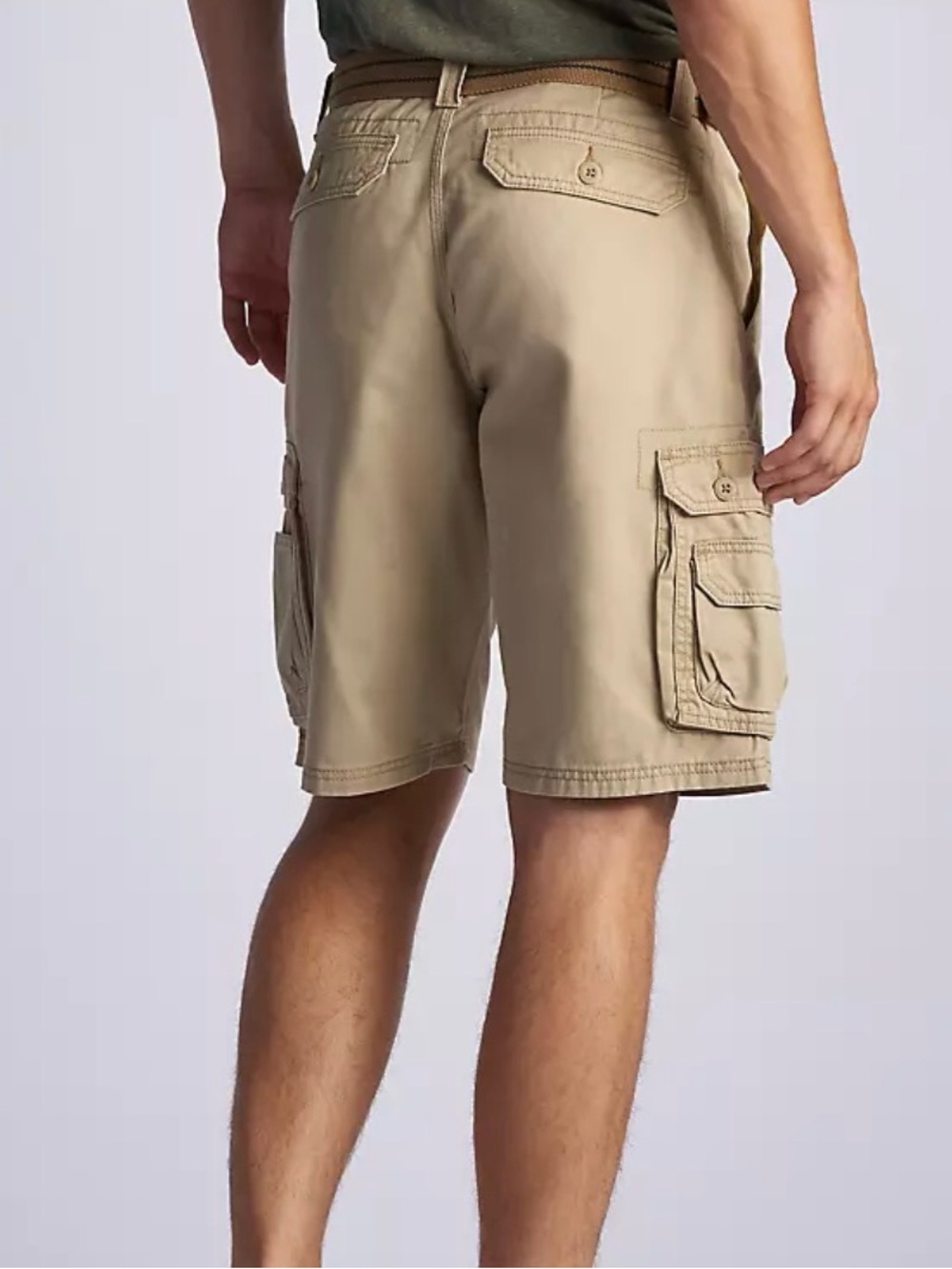 Lee Men's Tan Cargo Shorts with Multiple Pockets